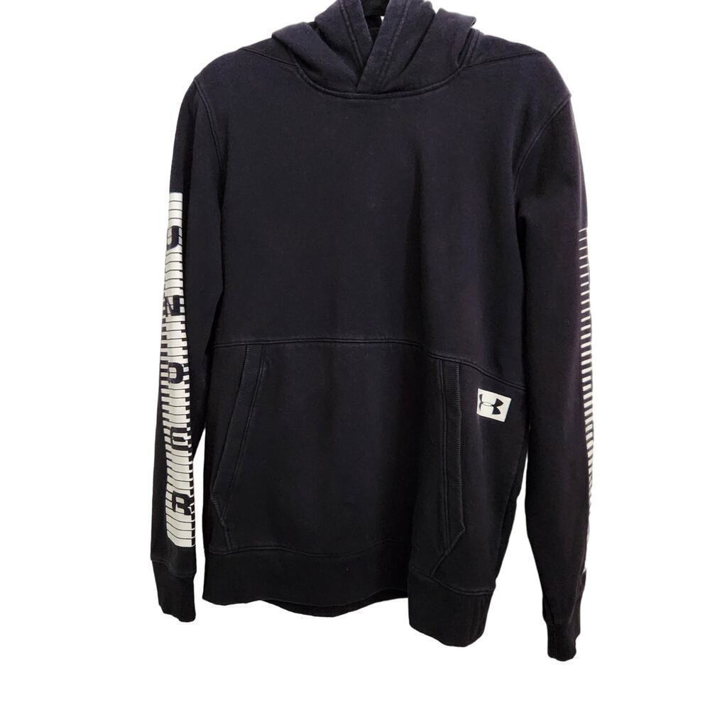 Under Armour Hooded Sweatshirt Hoodie Street Wear Black With White Men's Medium‎